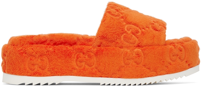 Gucci Orange GG Platform Sandals