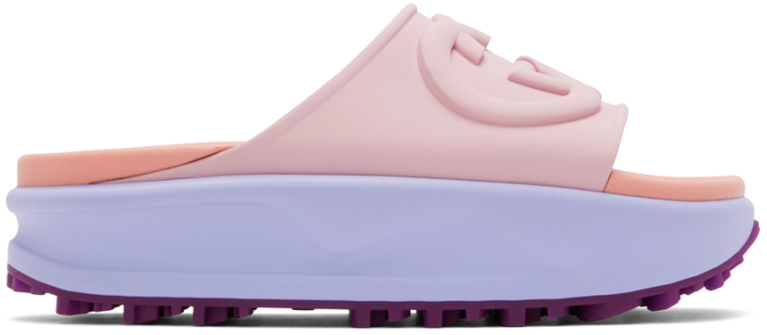 Gucci Purple & Pink Rubber Sandals