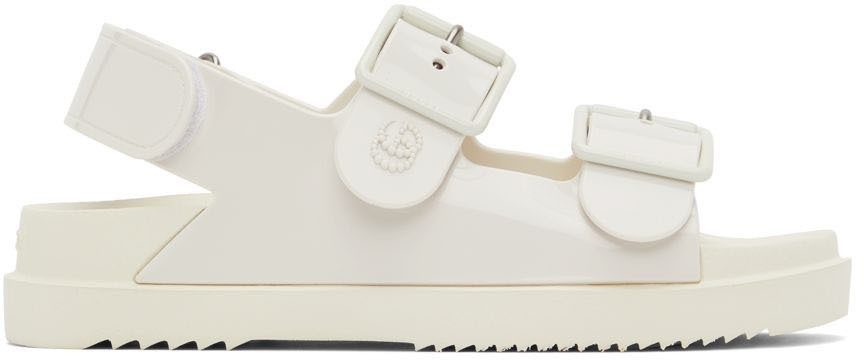Gucci Off-White Double G Flat Sandals