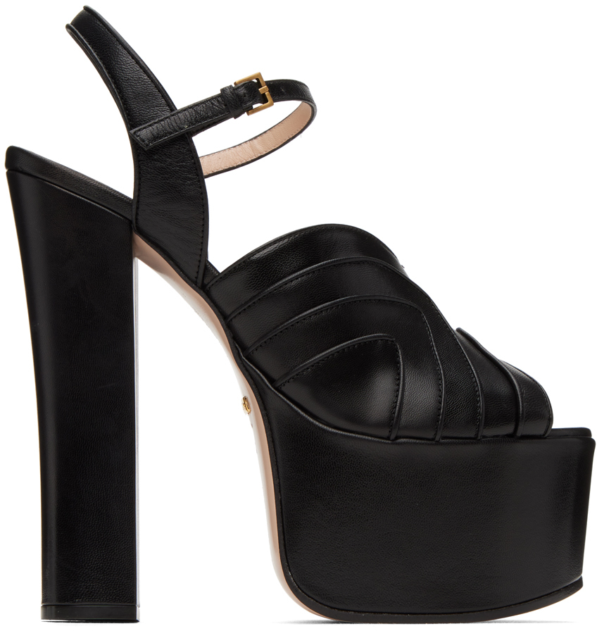 SSENSE Women Shoes High Heels Platforms Platform Sandals Black Possession Platform Sandals 