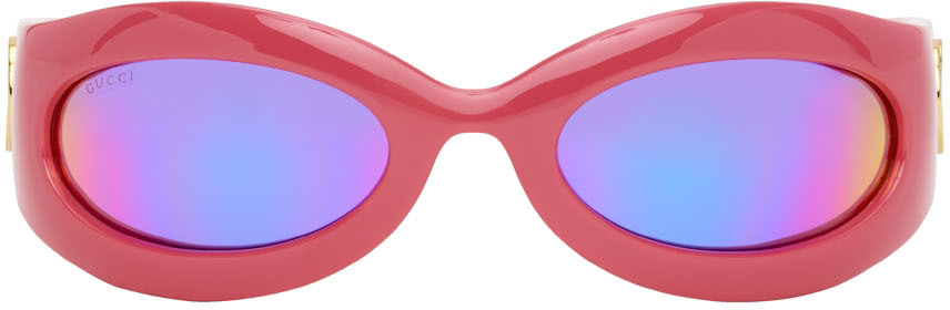 gucci pink oval sunglasses