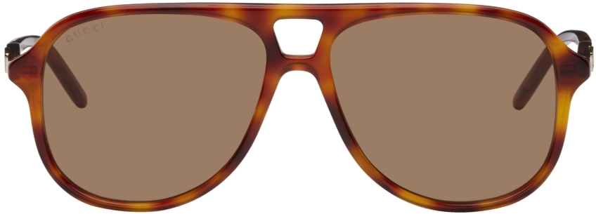 GUCCI TORTOISESHELL AVIATOR SUNGLASSES
