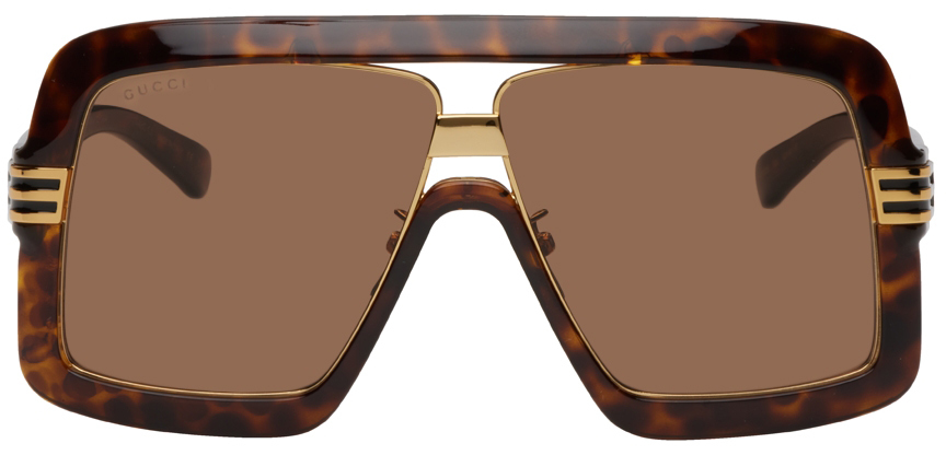 Brown Square Sunglasses SSENSE Men Accessories Sunglasses Square Sunglasses 