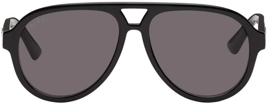 SSENSE Men Accessories Sunglasses Aviator Sunglasses Black Aviator Sunglasses 