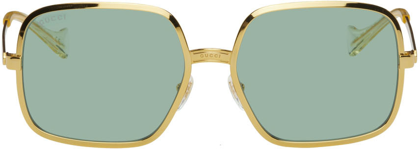 Gold Square Sunglasses SSENSE Men Accessories Sunglasses Square Sunglasses 