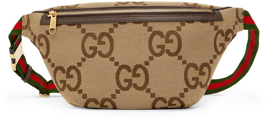 Gucci Beige & Brown Jumbo GG Belt Bag