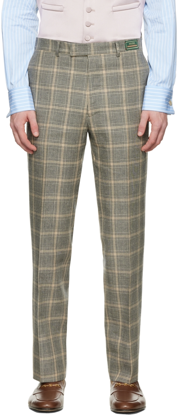 Gucci Checked woolblend trousers  Harvey Nichols