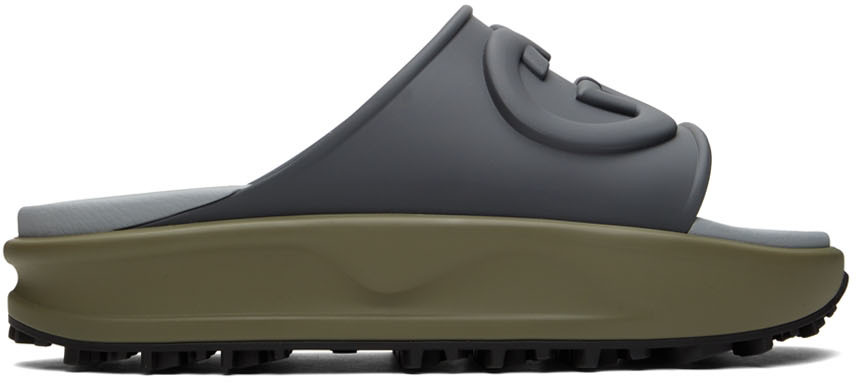 Gucci Gray Interlocking G Slides