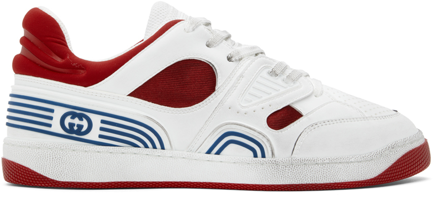 Gucci Red & White Basket Sneakers