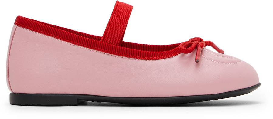 Baby Pink Double G Ballet Flats SSENSE Girls Shoes Flat Shoes Ballerinas 