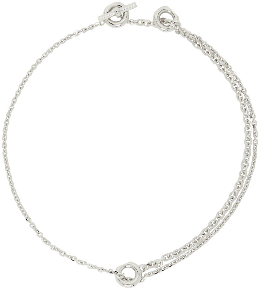 Aeyde Silver Siena Necklace In Palladium