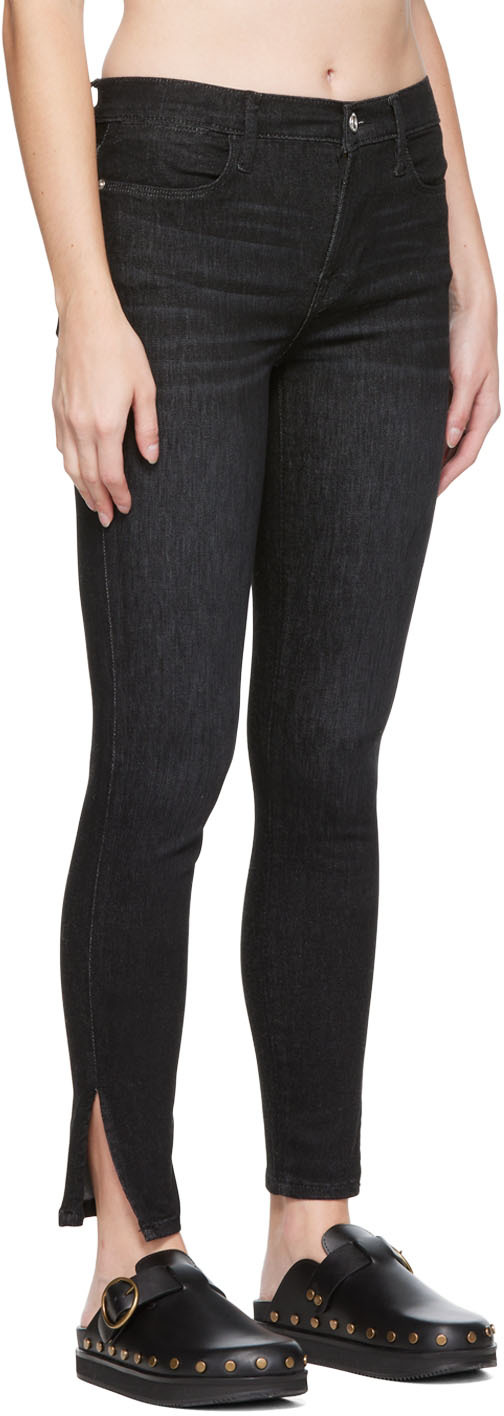 FRAME BLACK 'LE HIGH SKINNY' JEANS