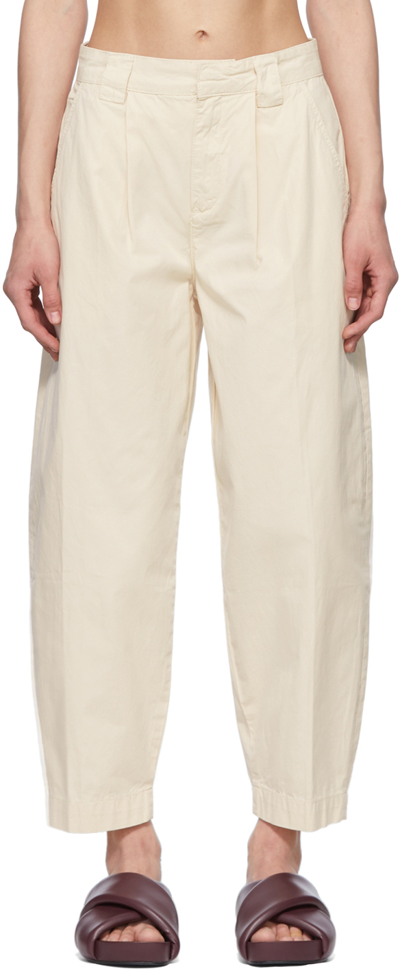 FRAME Off-White Cotton Trousers