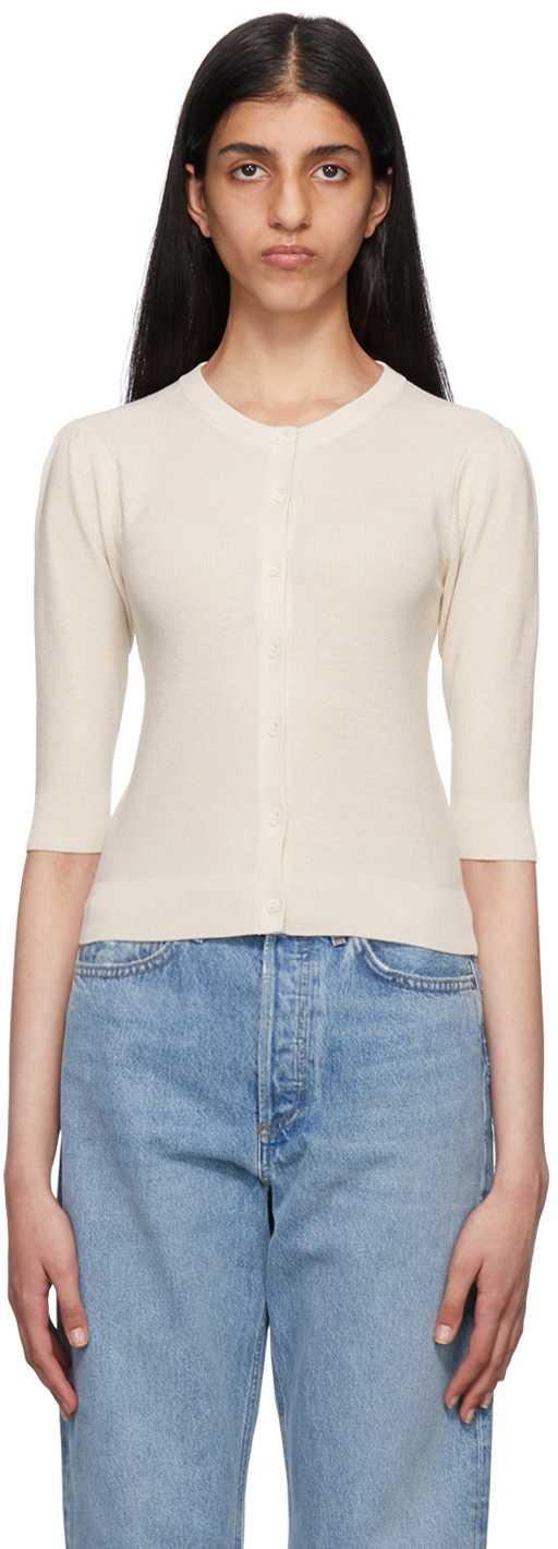 FRAME: Off-White Shrunken Cardigan | SSENSE