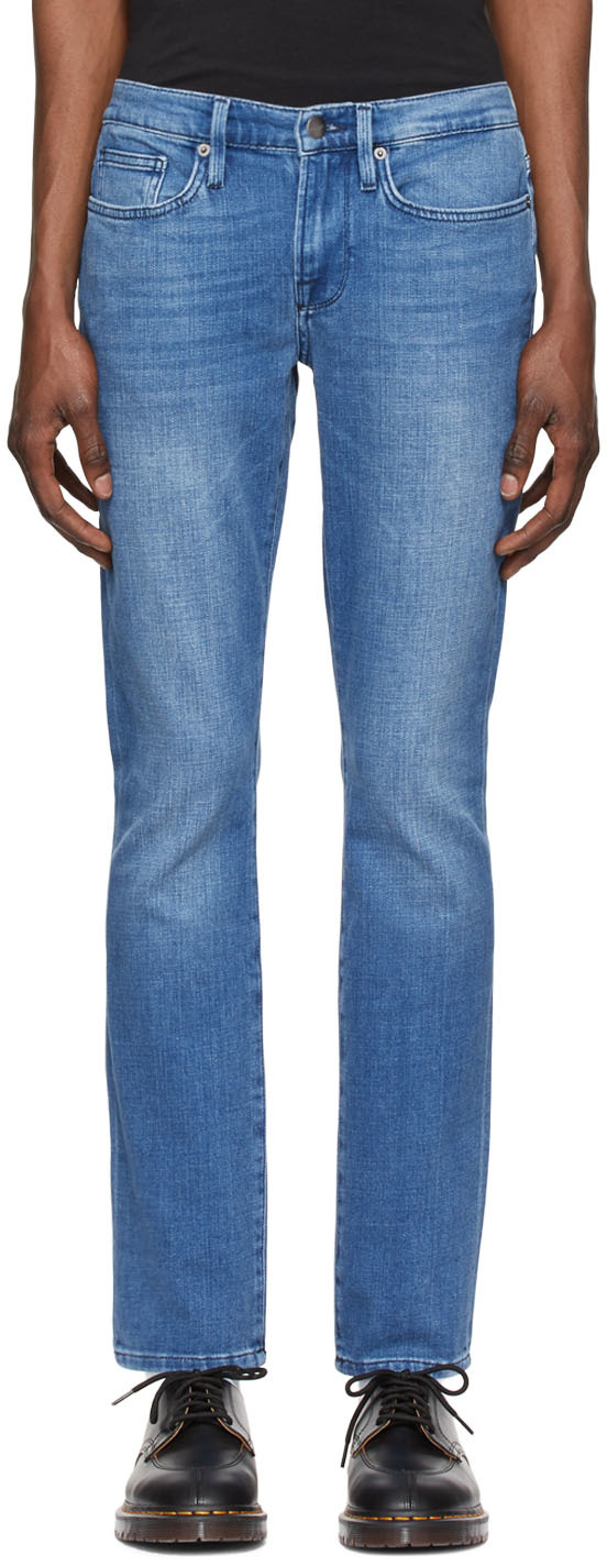 Frame Blue Skinny Jeans In Bradbury