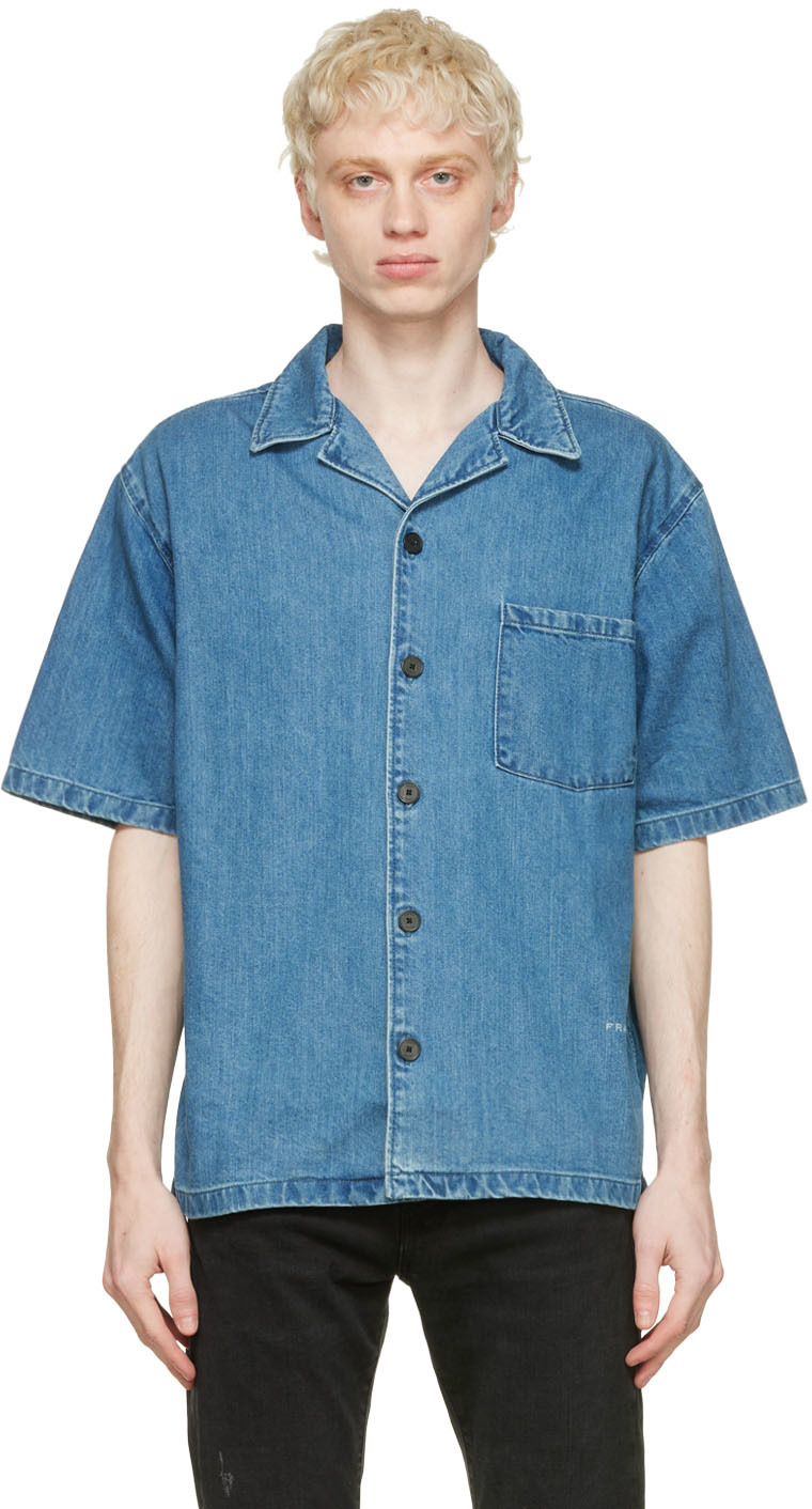 Blue Denim Shirt Ssense Uomo Abbigliamento Camicie Camicie denim 