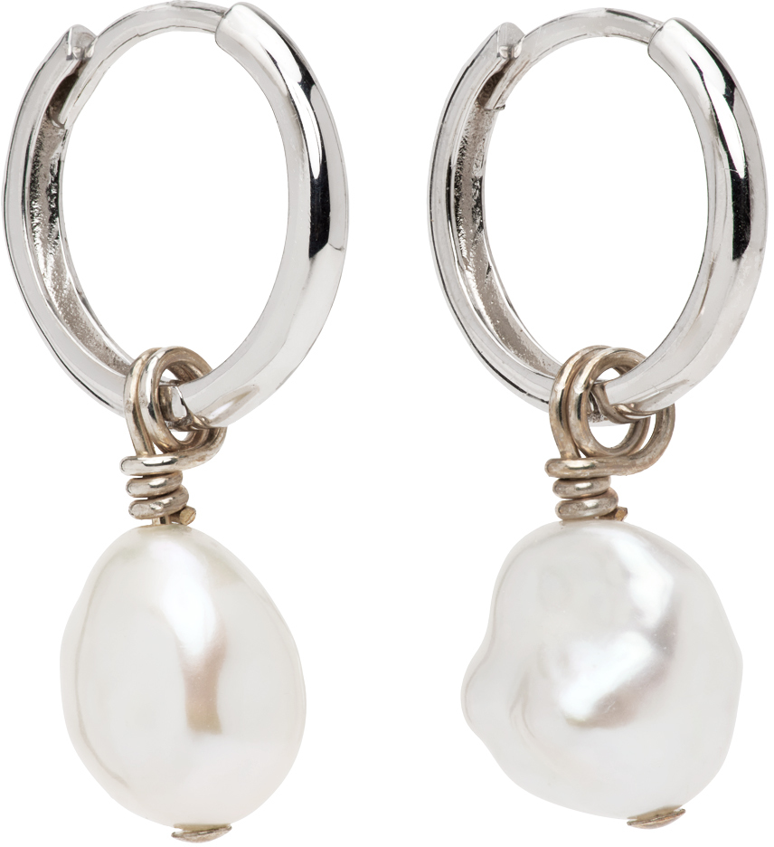 Silver Pearl Baba Earrings Ssense Donna Accessori Gioielli Orecchini 