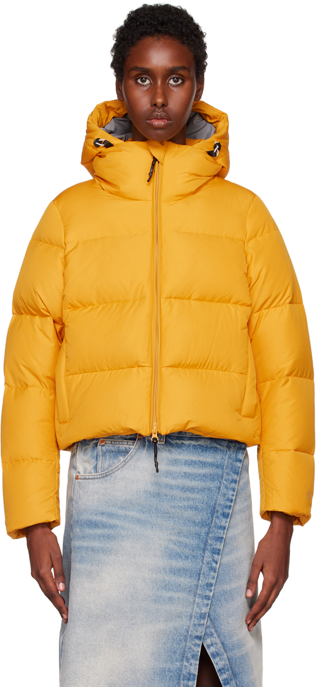 OTTI: Yellow Short Cocoon Down Jacket | SSENSE Canada