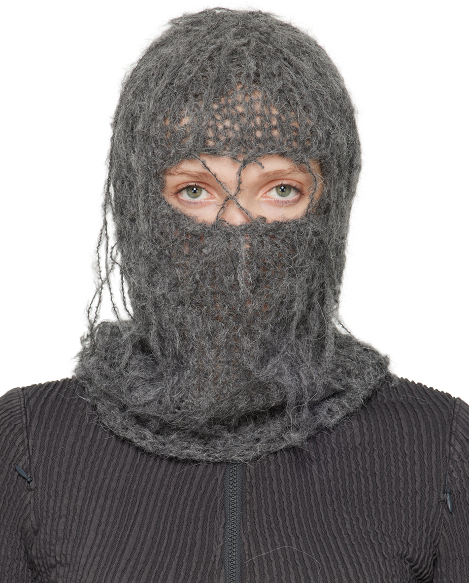 Gray Hand Knit Balaclava