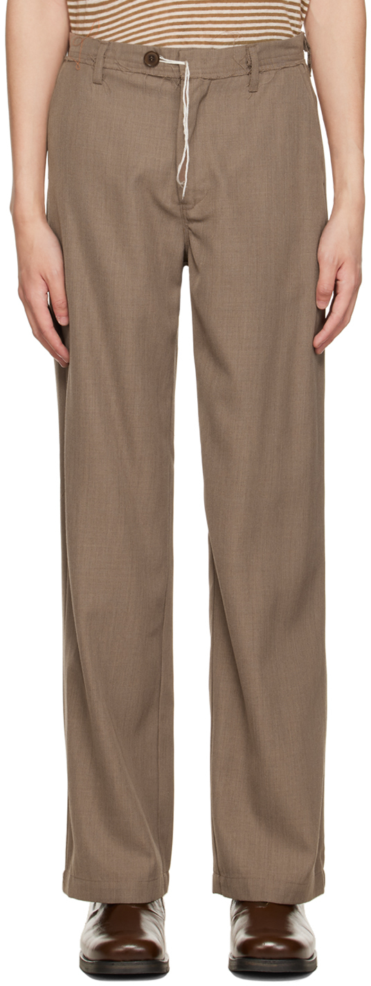 AIREI SSENSE Exclusive Brown Threads Trousers