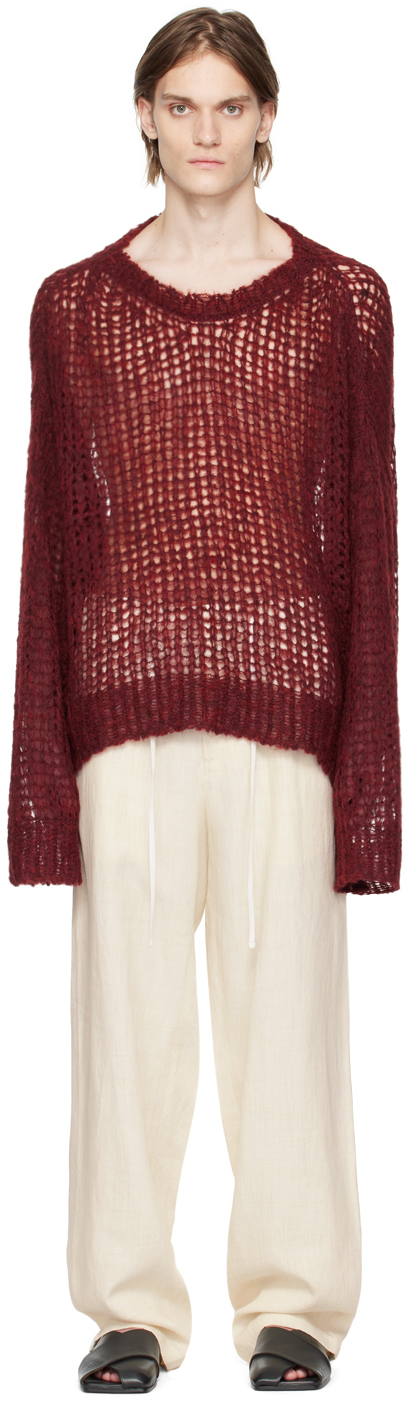 Airei Ssense Exclusive Burgundy Sweater In Red Mix