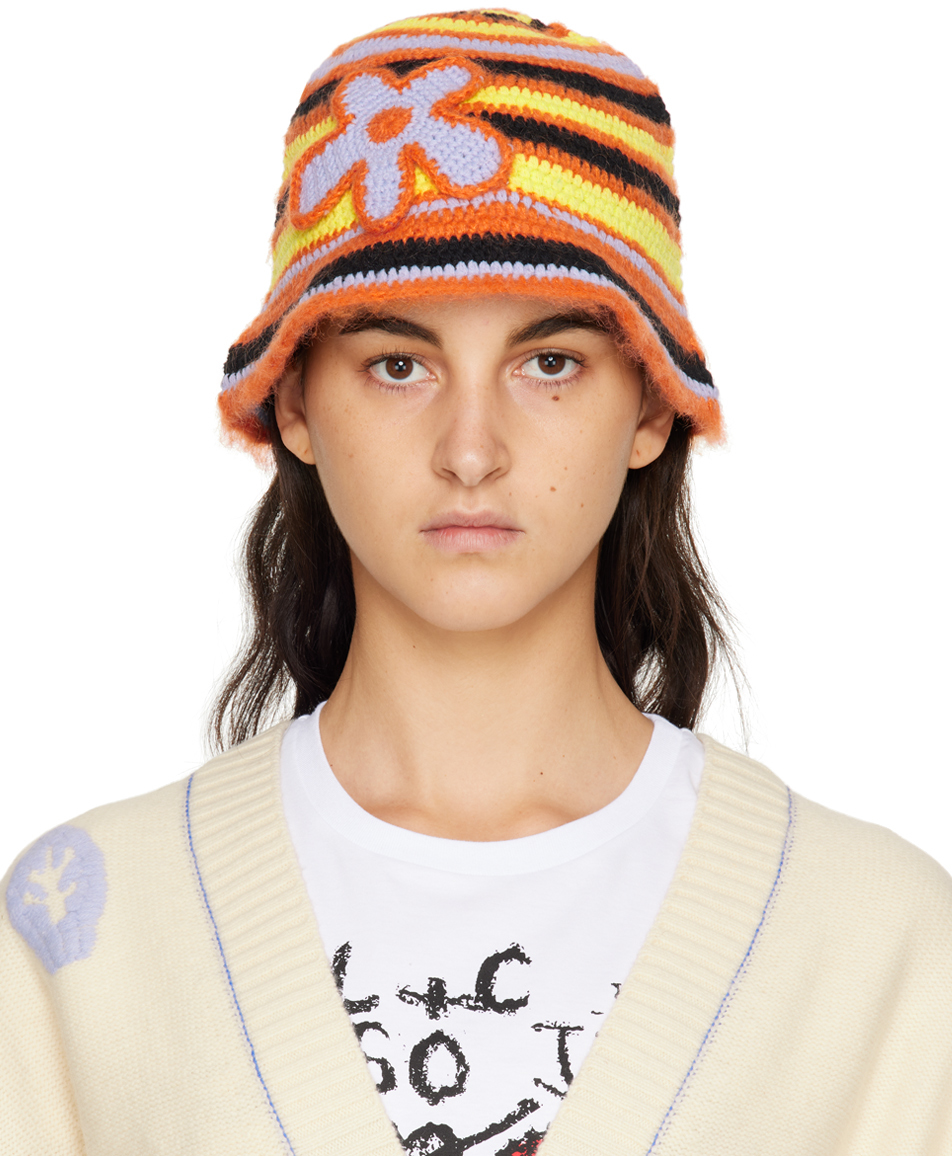 MCQ: Orange Stripe Hat | SSENSE