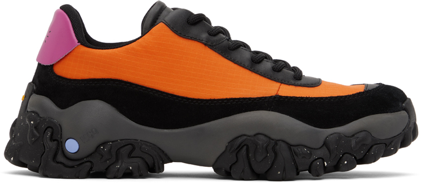 Black & Orange L11 Crimp Sneakers