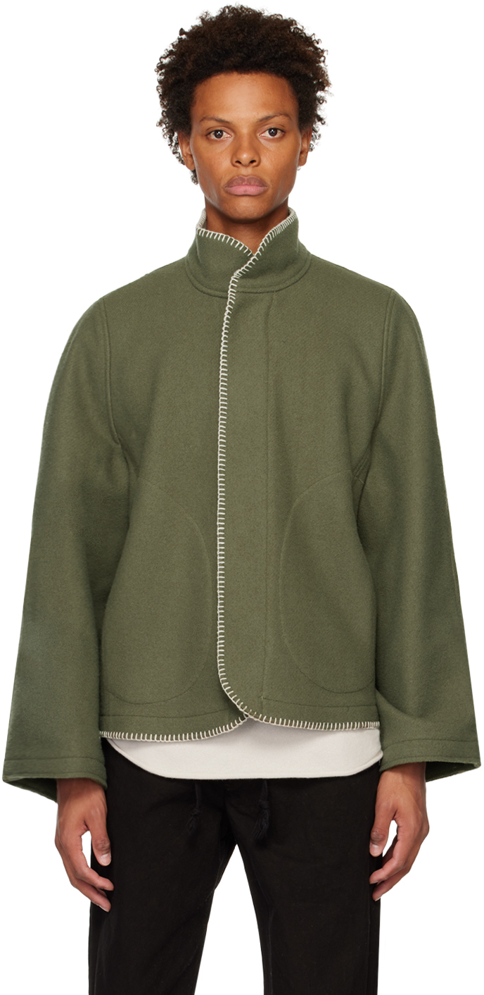 Green Blanket Jacket by 3MAN on Sale