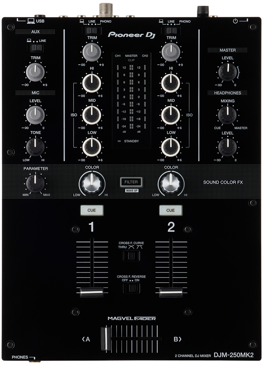 Black DJM-250MK2 2-Channel DJ Mixer by Pioneer DJ | SSENSE Canada