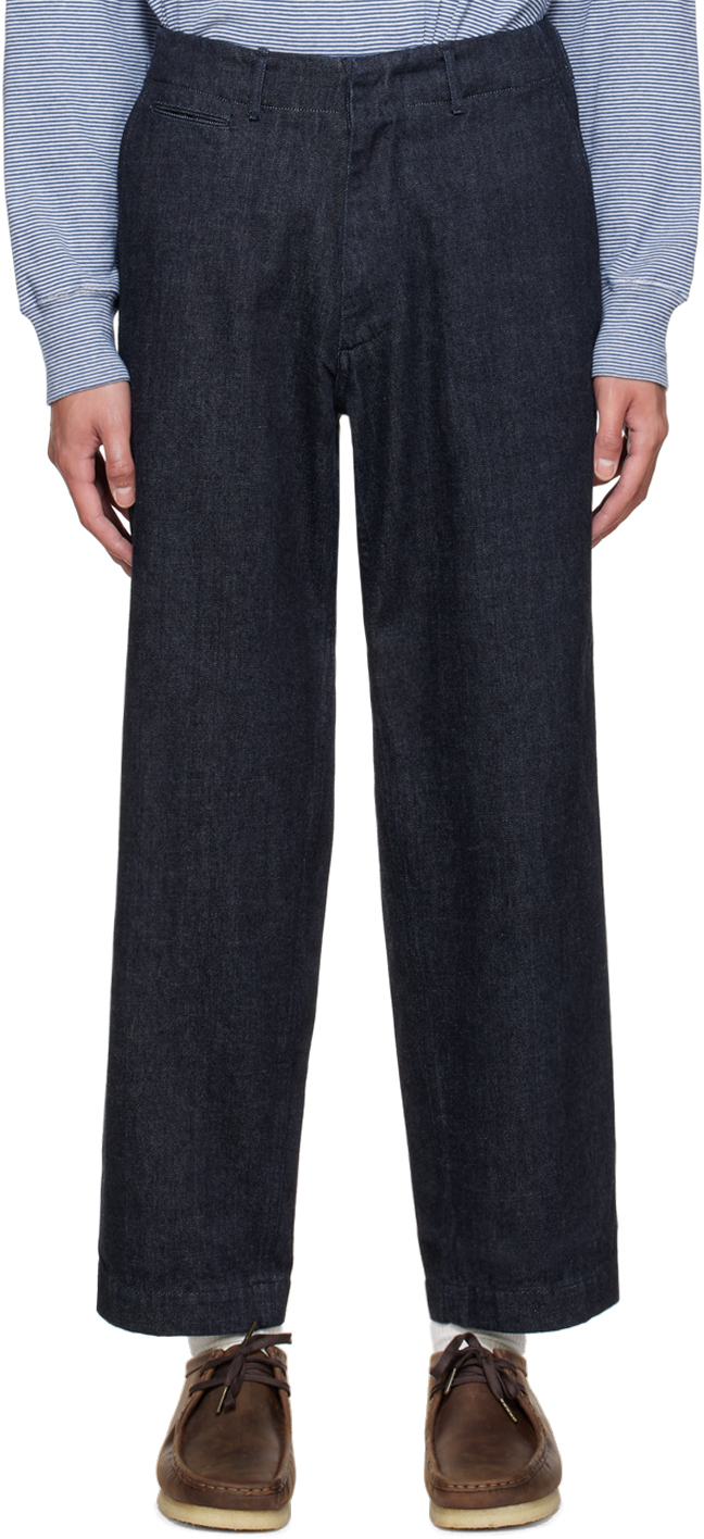 Navy Wide Jeans by Nanamica on Sale