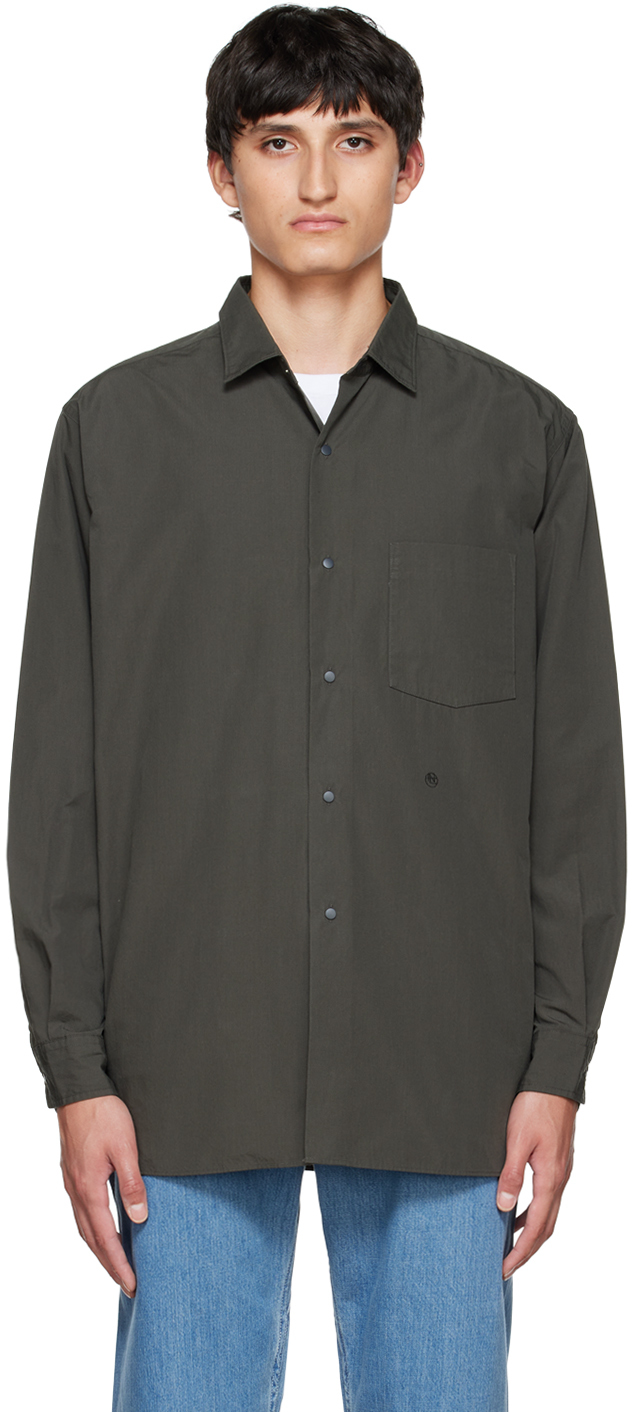 Nanamica: Khaki Regular Collar Wind Shirt | SSENSE UK