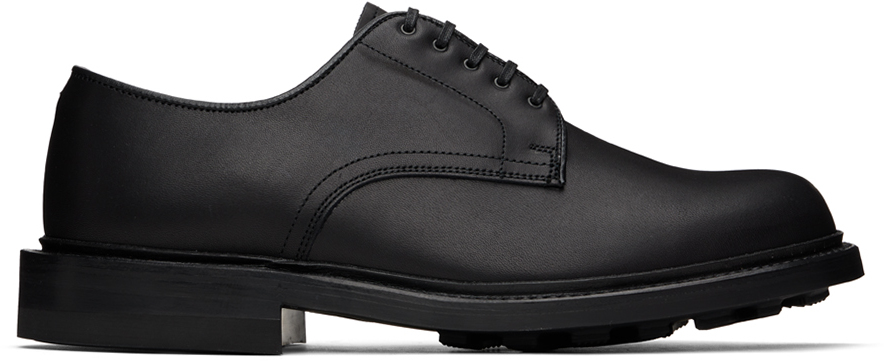 SSENSE Men Shoes Flat Shoes Formal Shoes Black GORE-TEX Leather Derbys 