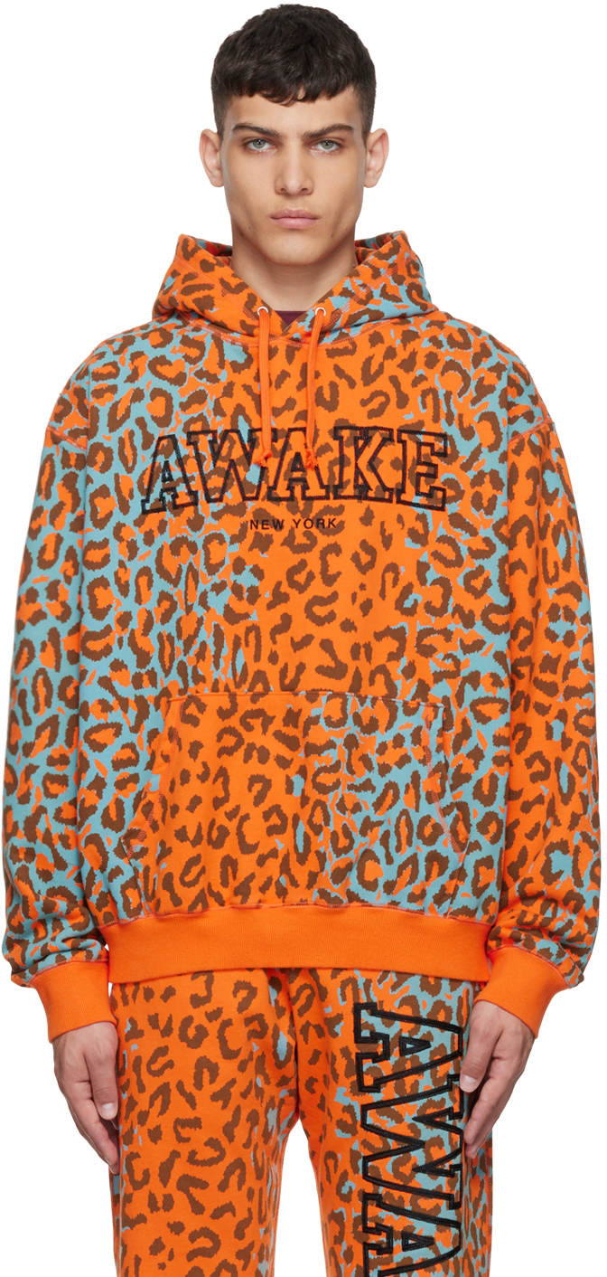 Awake NY: Orange Cotton Hoodie | SSENSE Canada