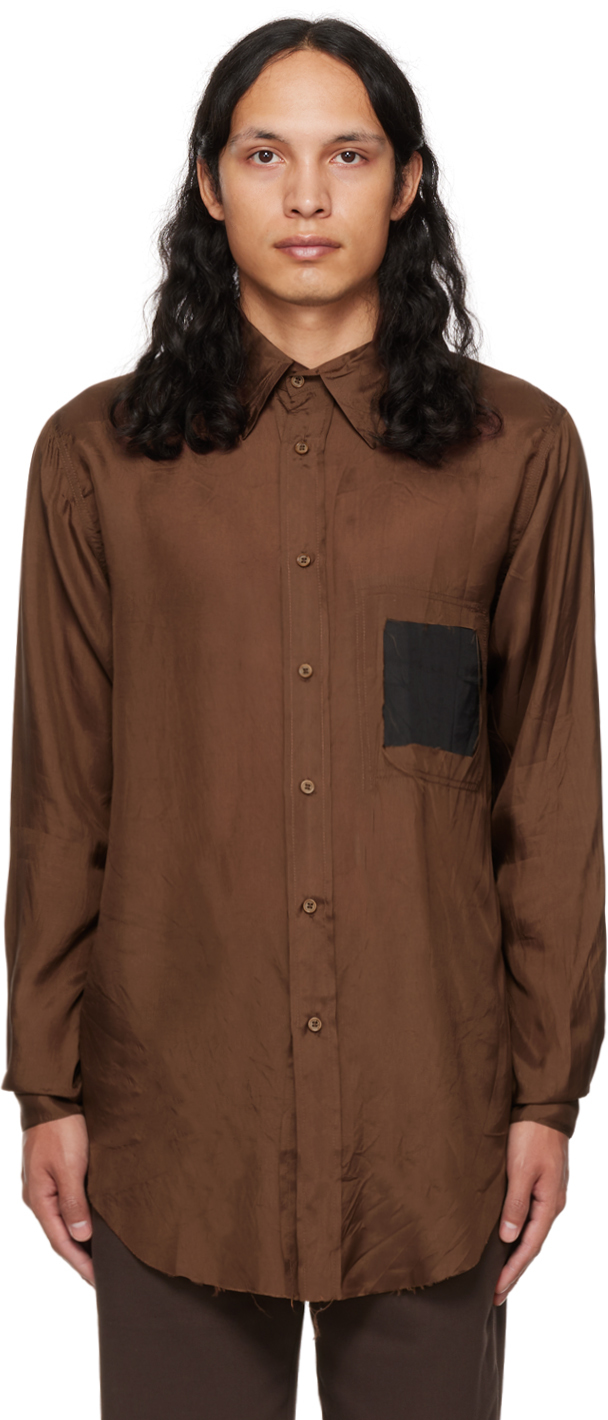 Edward Cuming SSENSE Exclusive Brown Patched Shirt