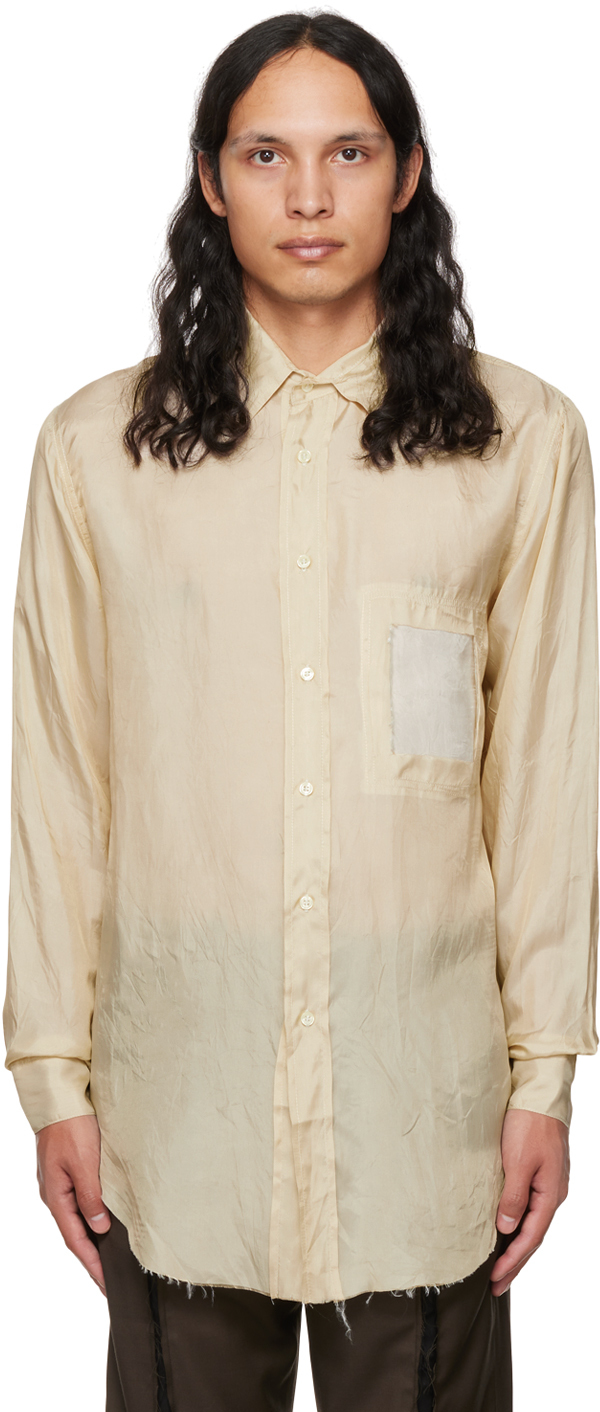 Edward Cuming SSENSE Exclusive Beige Patched Shirt