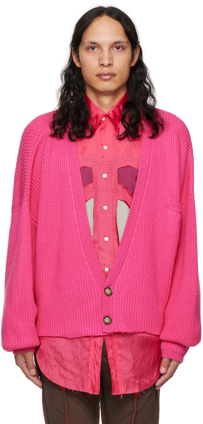 Edward Cuming Pink Comfy Cropped Cardigan
