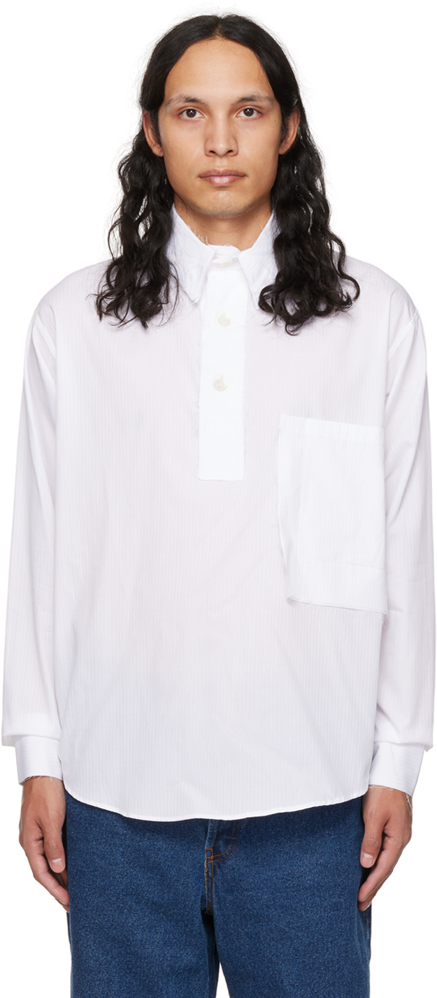 Edward Cuming White Patched & Stacked Polo