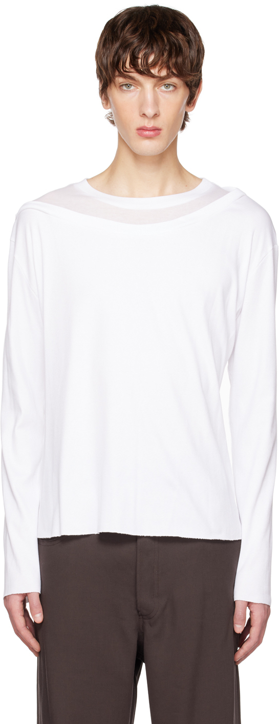 Edward Cuming White Layered Long Sleeve T-Shirt