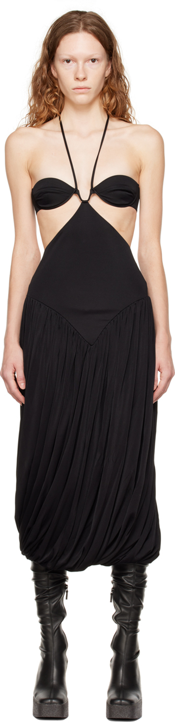 Black Halter Midi Dress