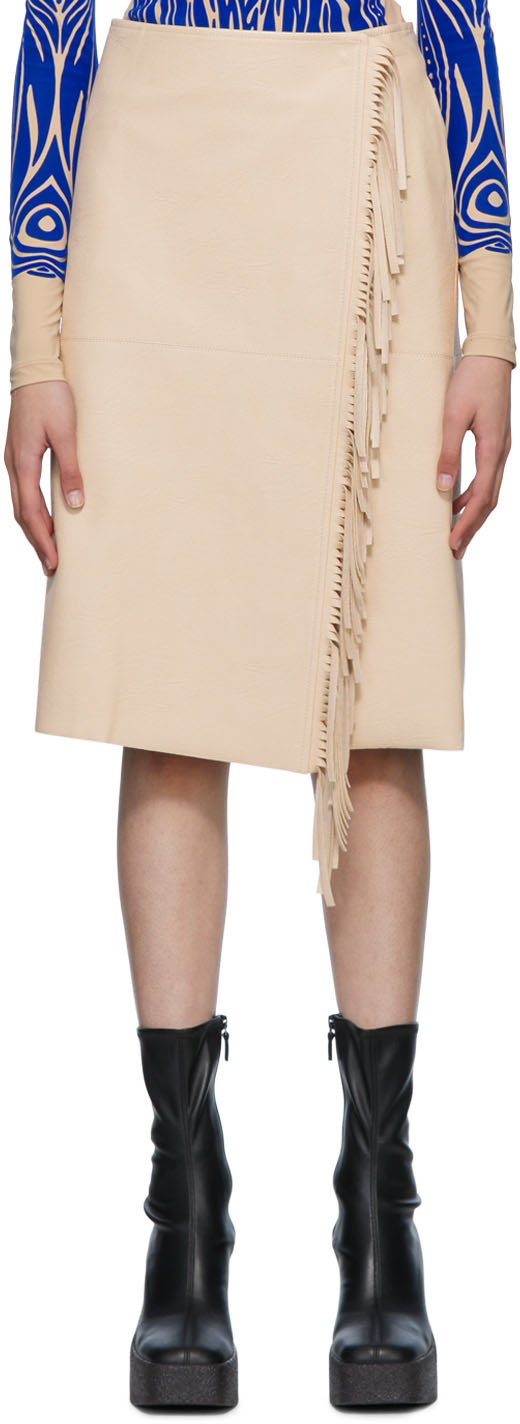 Beige Alter Mat Midi Skirt