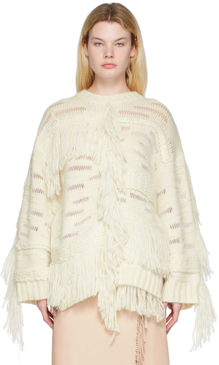 Stella McCartney Off-White Fringe Sweater