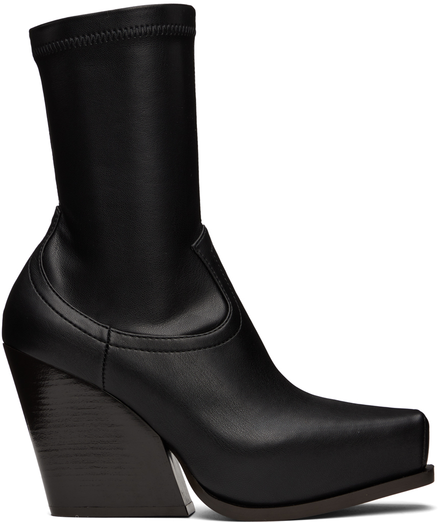Shop Stella Mccartney Black Cowboy Ankle Boots In 1000 Black