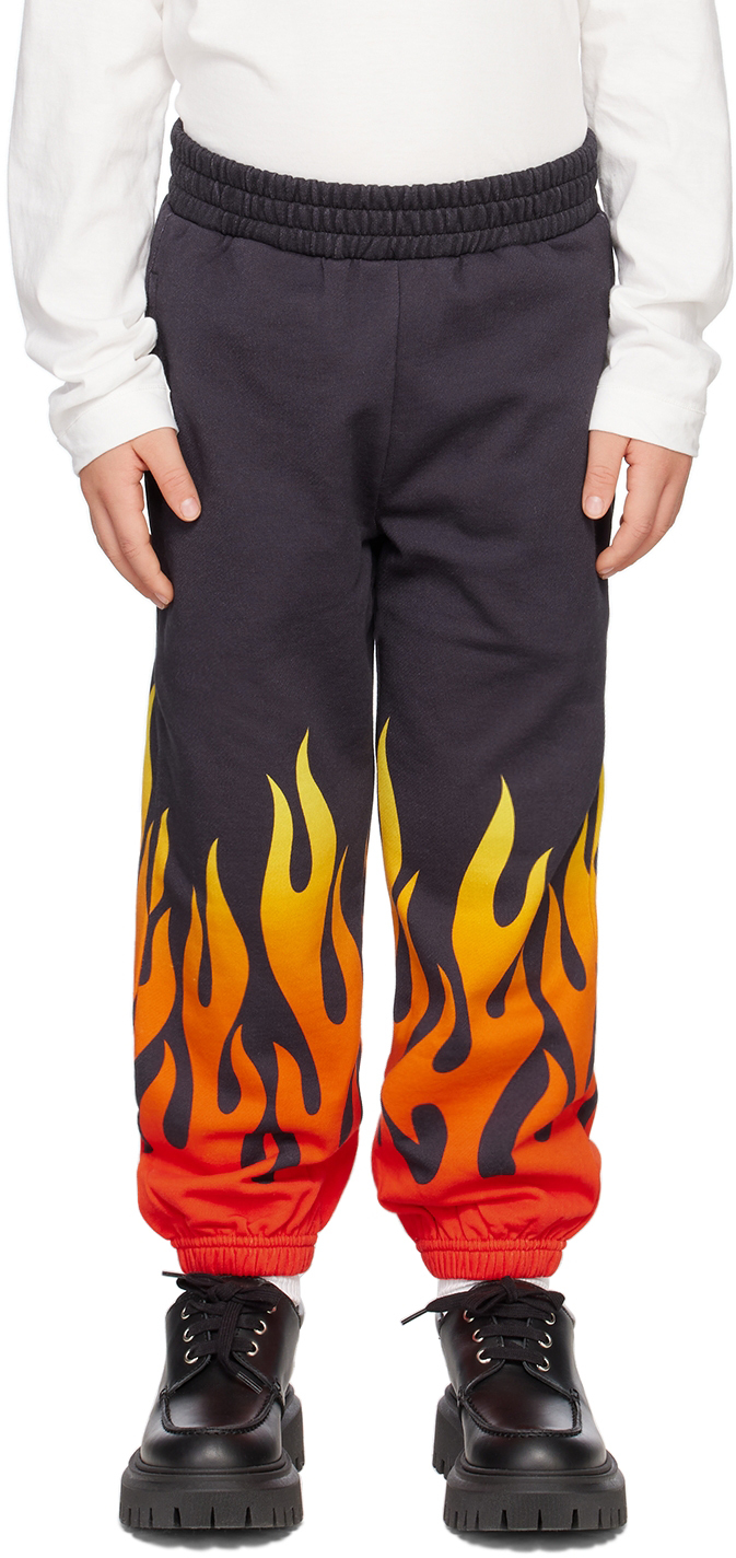STELLA MCCARTNEY KIDS BLACK FLAME LOUNGE PANTS