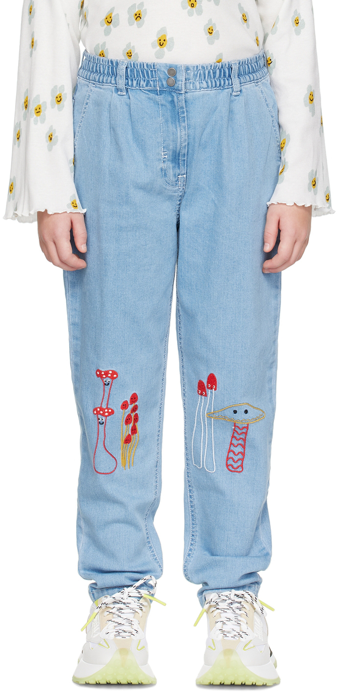KIDS FASHION Trousers Embroidery Navy Blue/Multicolored 18-24M discount 70% NoName jeans 