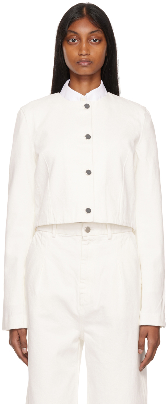 LOULOU STUDIO WHITE HARO DENIM JACKET