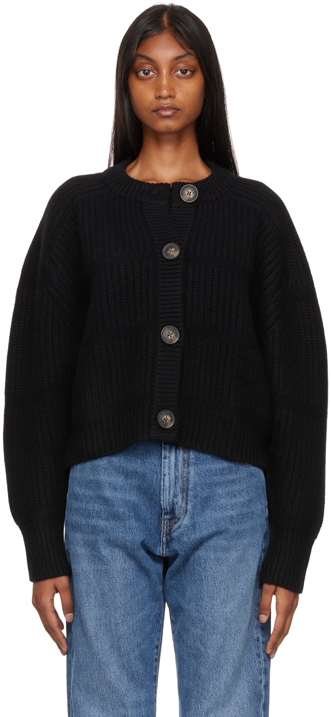 LOULOU STUDIO BLACK DUMA CARDIGAN