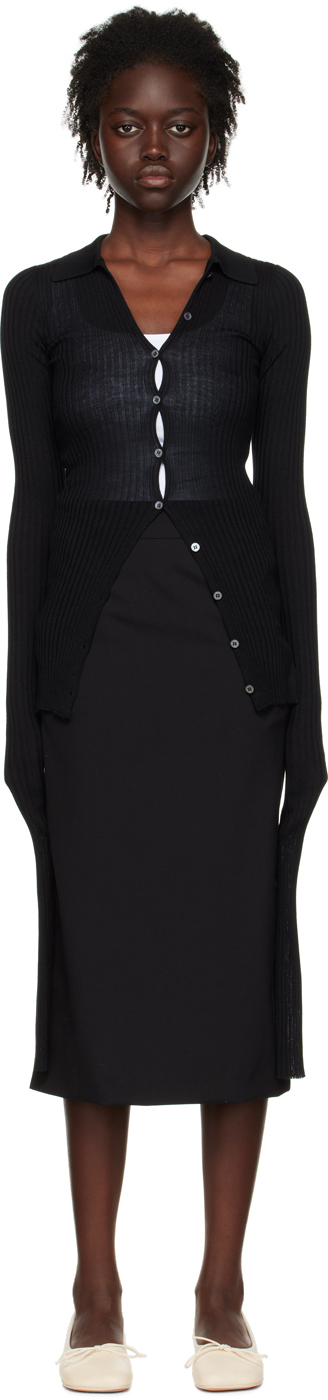 SSENSE Exclusive Black Spread Collar Cardigan