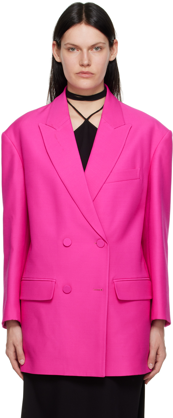 Pink Double-Breasted Blazer