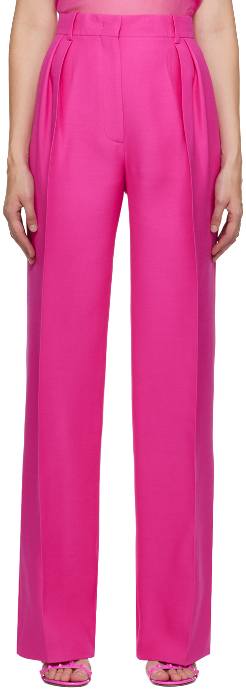 Pink Pleat Trousers