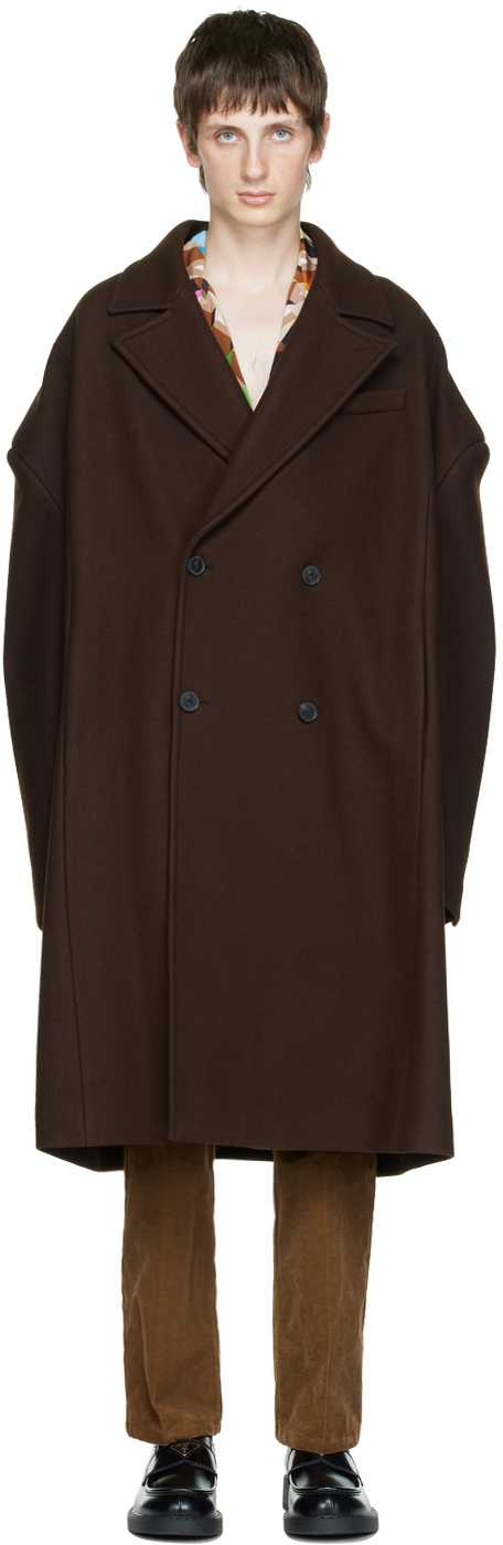 Valentino Brown Double-Breasted Coat